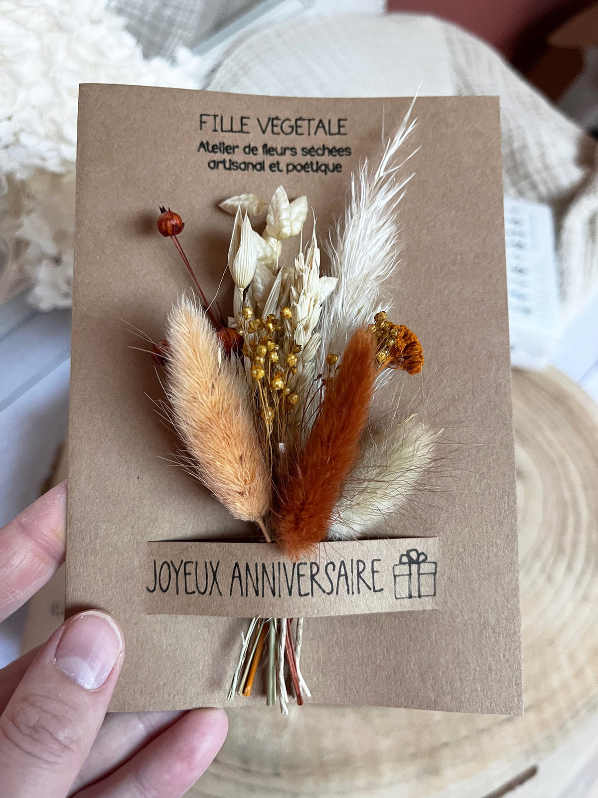 Carte "Joyeux anniversaire" avec bouquet