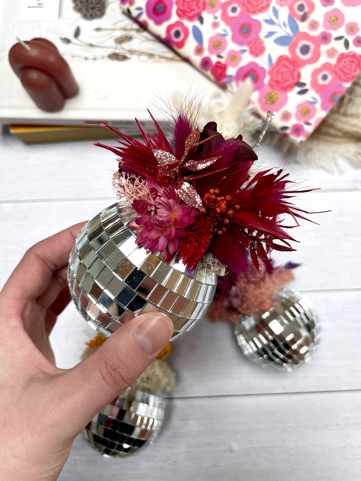 Boule disco fleurie