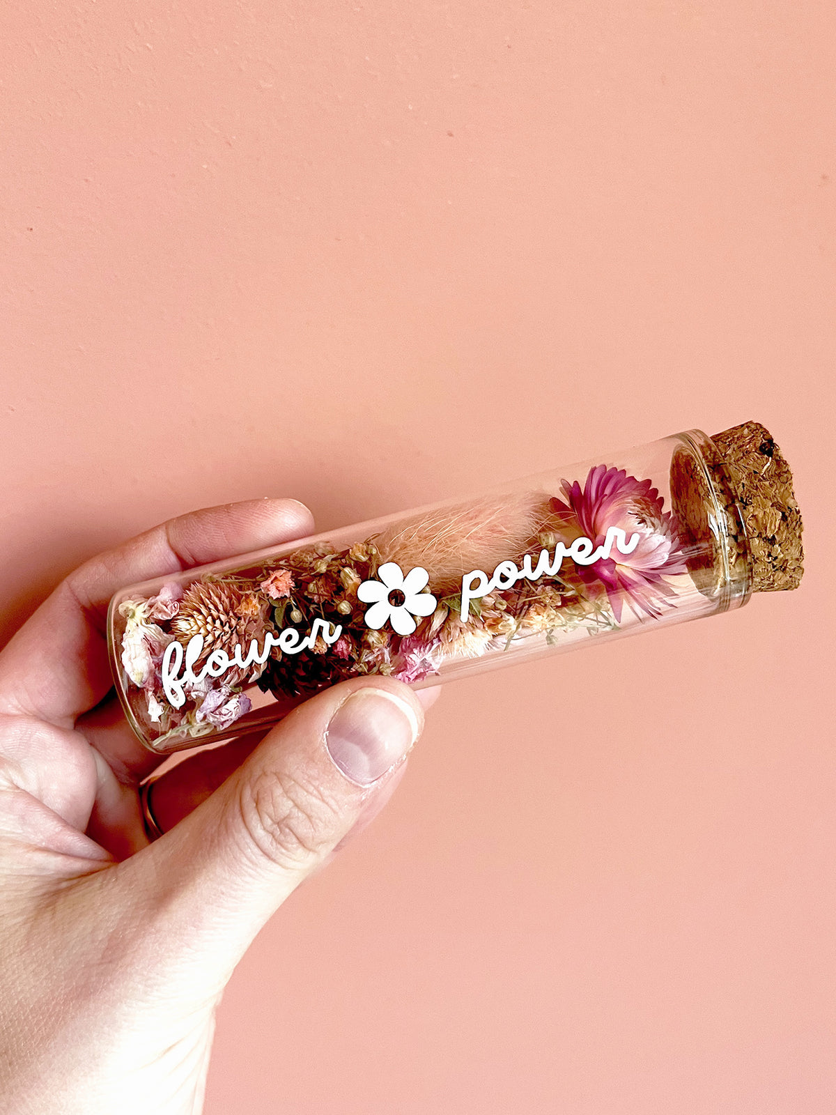 Fiole de fleurs séchées sur mesure