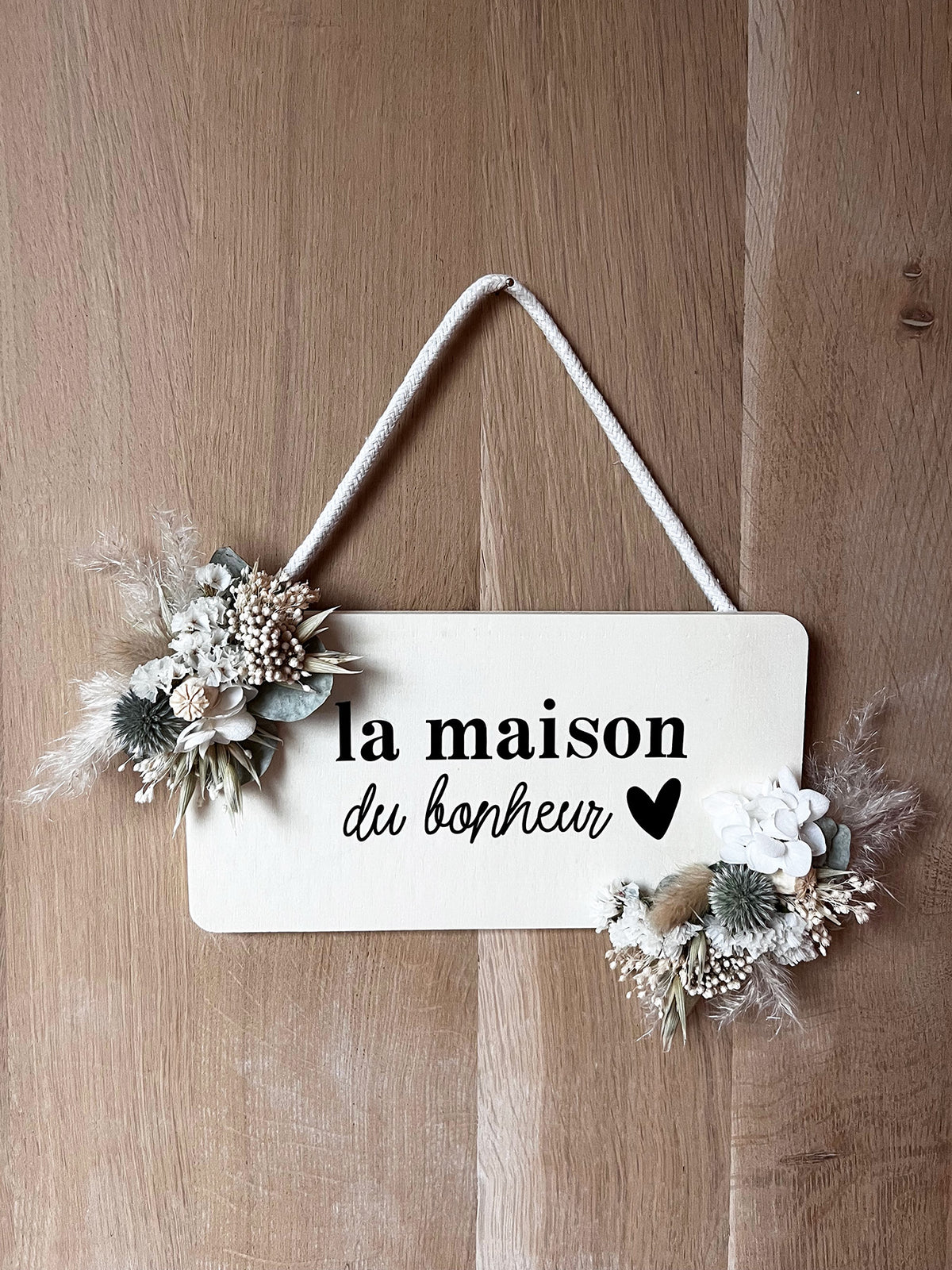 Panneau fleuri "Maison du bonheur"