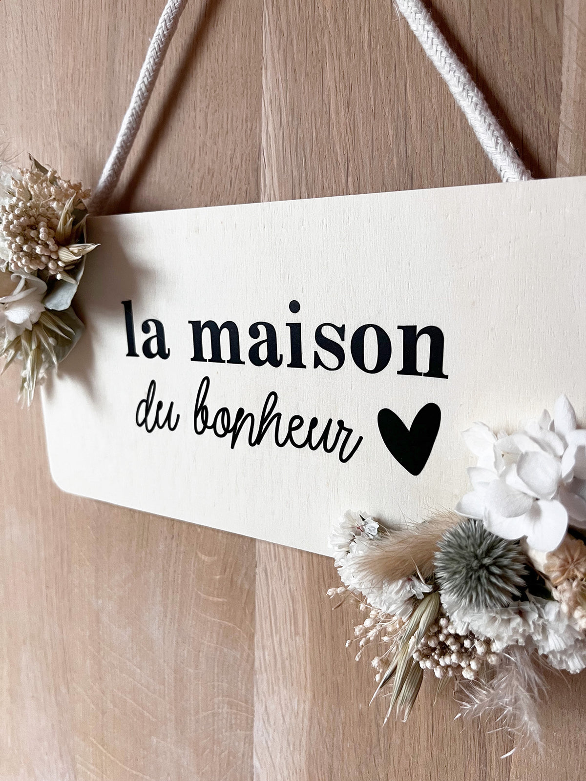 Panneau fleuri "Maison du bonheur"
