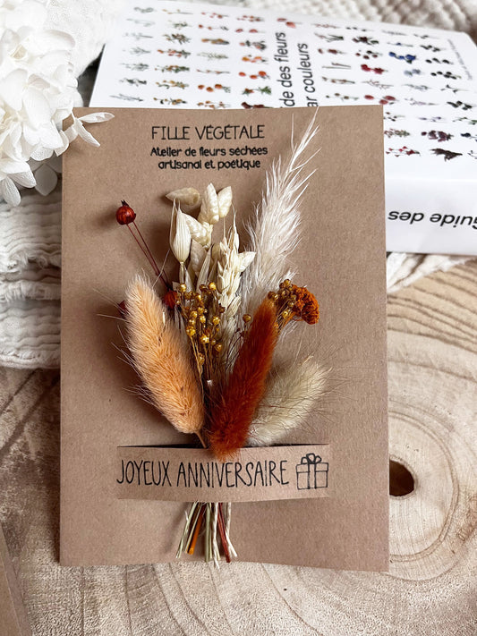 Carte "Joyeux anniversaire" avec bouquet