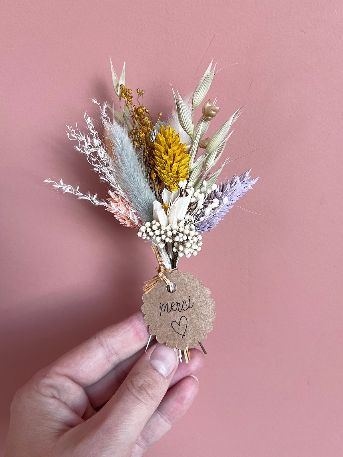 Mini bouquet de fleurs séchées personnalisable